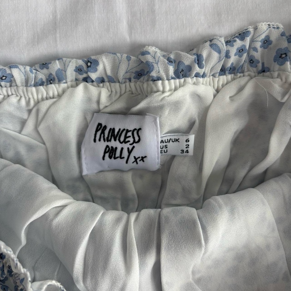 Princess Polly Blue Floral Crop Top - Picture 4 of 4